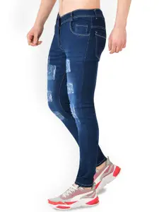 LINARIA Men Classic Slim Fit Mildly Distressed Light Fade Cotton Jeans