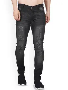 Linaria Men Classic Slim Fit Mid Rise Mildly Distressed Jeans