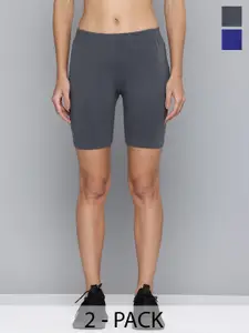 Jinfo Women Pack Of 2 Skinny Fit Cycling Sports Shorts