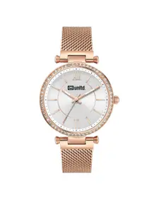 unltd. Women Brass Dial & Stainless Steel Bracelet Style Straps Analogue Watch UNL090003