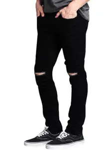 LINARIA Men Classic Mid-Rise Slim Fit Slash Knee Jeans
