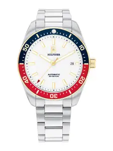Tommy Hilfiger Men Round Dial & Stainless Steel Straps Analogue Automatic Motion Watch