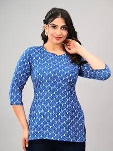 KALINI Women Ethnic Motifs Printed Straight Pure Cotton Kurti