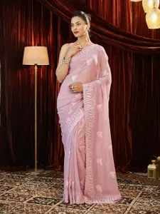 kasee Women Embellished Embroidered Pure Georgette Saree