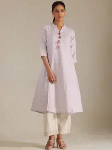 Soch Geometric Printed Mandarin Collar A-Line Kurta