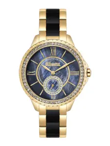 unltd. Women Brass Dial & Stainless Steel Bracelet Style Straps Analogue Watch UNL040003