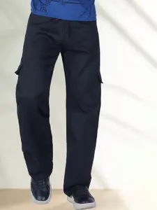 LINARIA Men Cotton Classic Jogger Mid-Rise Slash Knee Stretchable Jeans