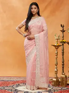 kasee Sequinned Embroidered Pure Chiffon Saree