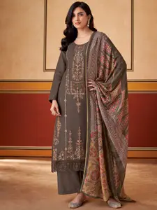 Stylee LIFESTYLE Embroidered Pure Silk Unstitched Dress Material