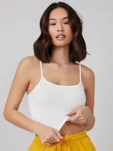 AAHWAN Women Solid Sleeveless Crop Top