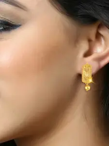 DIVASTRI Gold-Plated Geometric Shaped Drop Earrings