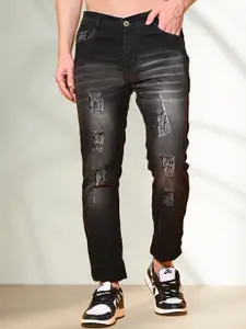 LINARIA Men Classic Slim Fit Mildly Distressed Heavy Fade Cotton Jeans