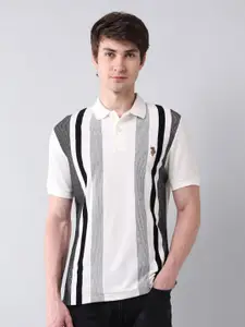 U.S. Polo Assn. Denim Co. Men Striped Polo Collar Applique T-shirt