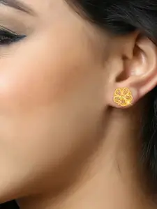 DIVASTRI Gold-Plated Floral Shaped Studs