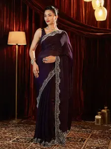 kasee Embellished Border Saree With Blouse Piece