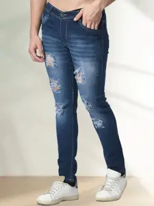 LINARIA Men Classic Slim Fit Mildly Distressed Light Fade Cotton Jeans