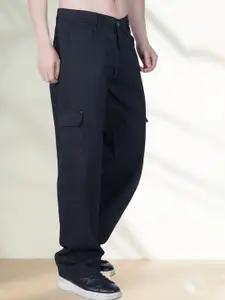 LINARIA Men Classic Low-Rise Stretchable Regular Fit Cargo Styles Jeans