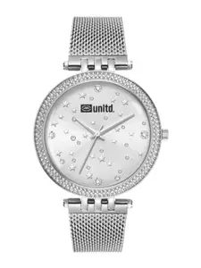 unltd. Women Brass Dial & Stainless Steel Bracelet Style Straps Analogue Watch