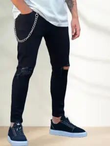 LINARIA Men Classic Tapered Fit Slash Knee Jeans