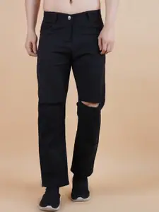 LINARIA Men Classic Relaxed Fit Slash Knee Jeans