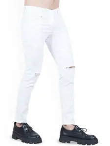 LINARIA Men Classic Slim Fit Mildly Distressed Cotton Jeans