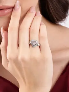 DressBerry Stone Studded Heart Shaped Finger Ring