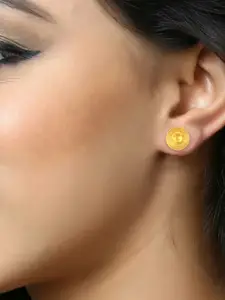 DIVASTRI Gold-Plated Circular Shaped Studs