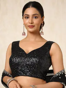 Soch Embellished Sequins Sweet Heart Neck Padded Saree Blouse