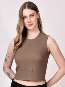 TQH Women Sleeveless Solid Slim Fit Round Neck Tank Top