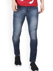 LINARIA Men Classic Slim Fit Slash Knee Light Fade Jeans