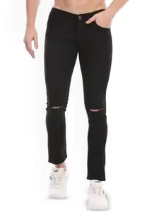 LINARIA Men Classic Regular Fit Slash Knee Cotton Jeans