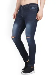 LINARIA Men Classic Slim Fit Slash Knee Light Fade Jeans