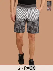 BULLMER Men Pack of 2 Abstract Printed Regular Fit Shorts