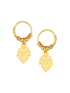 DIVASTRI Gold-Plated Circular Shaped Drop Earrings