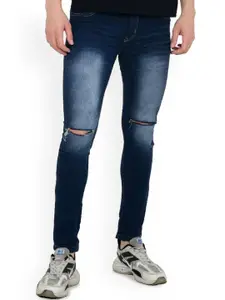 LINARIA Men Classic Slim Fit Slash Knee Light Fade Jeans
