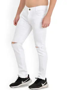 LINARIA Men Classic Slim Fit Slash Knee Stretchable Jeans