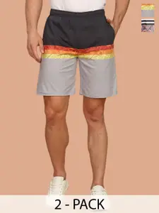 BULLMER Men Pack of 2 Abstract Printed Regular Fit Shorts