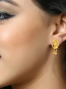 DIVASTRI Gold-Plated Peacock Shaped Drop Earrings