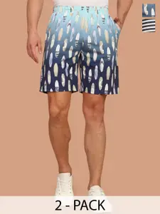 BULLMER Men Pack of 2 Printed Regular Fit Shorts