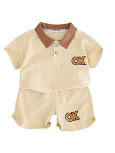 StyleCast x Revolte Infants Printed Pure Cotton T-shirt With Shorts