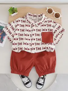 StyleCast x Revolte Infants Printed Pure Cotton Shirt With Shorts