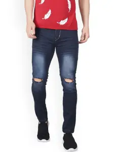 LINARIA Men Classic Skinny Fit Slash Knee Heavy Fade Jeans