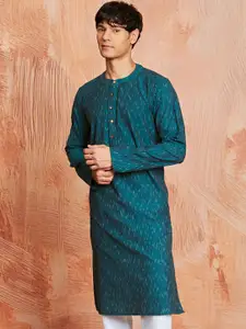 VASTRAMAY Ikat Printed Cotton Straight Kurta