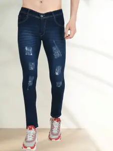 LINARIA Men Classic Mildly Distressed Light Fade Cotton Jeans