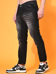 LINARIA Men Classic Regular Fit Mildly Distressed Cotton Jeans