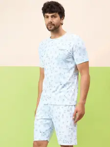 Sweet Dreams Printed Round Neck T-Shirt & Shorts