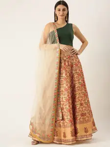 Ethnovog Semi-Stitched Lehenga & Unstitched Blouse With Dupatta