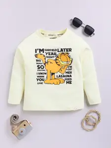 Happy Faces Boys Garfield Printed Pure Cotton T-shirt