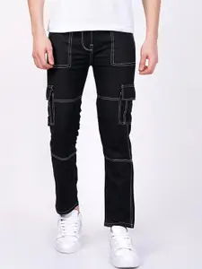 LINARIA Men Cotton Classic Slim Fit Mid-Rise Cargo Style Jeans