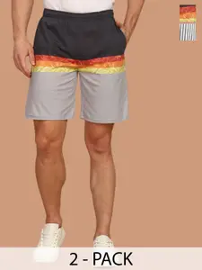 BULLMER Men Pack of 2 Printed Slip On Shorts